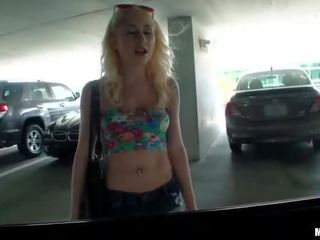 Seductress blonde teen picked up and fucked