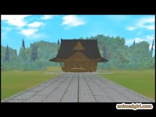 3d hentai lassie dostaje trójkąt pieprzony przez shemales anime